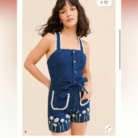 Rachel Antonoff Daisy Belted Romper - Picture 1 of 1